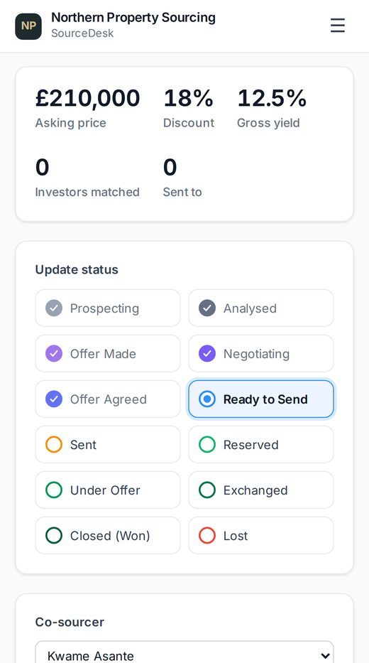 SourceDesk on a phone