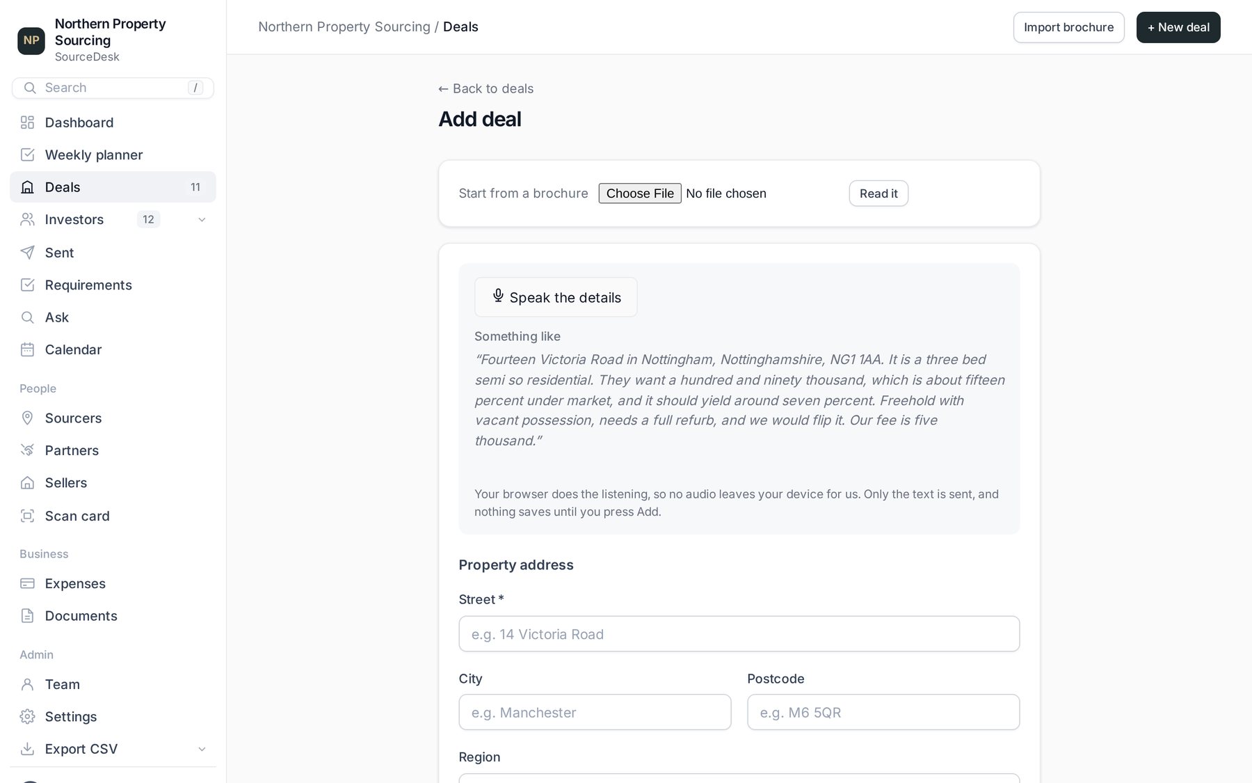 The new deal form